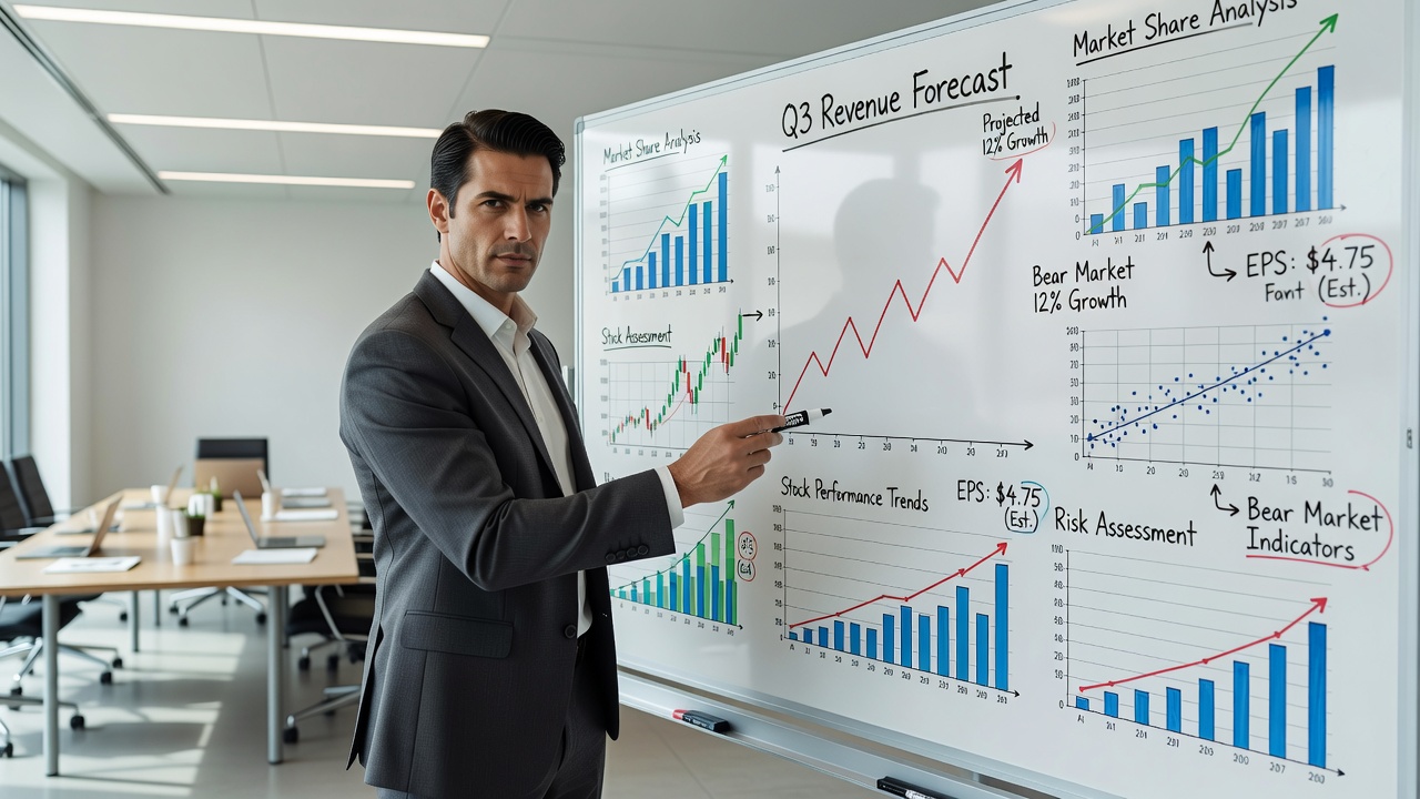 Analyst präsentiert Finanzcharts