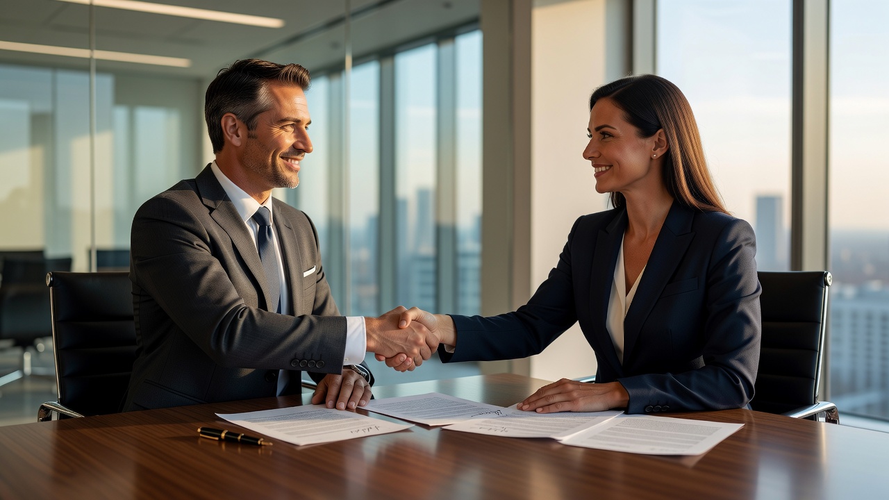 Handschlag bei erfolgreichem Investitionsdeal