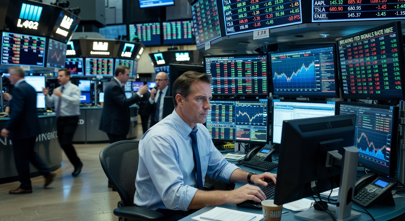Trader beobachtet Marktentwicklungen